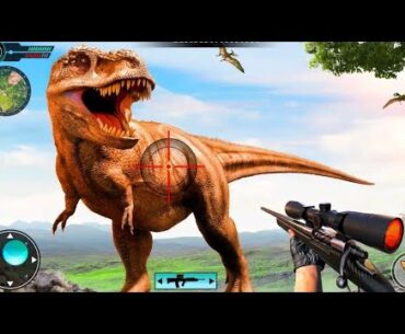 Dinosaur hunter attacking - Wild Dinosaur hunting Best Dinosaur FPS shooting Dinosaur Games