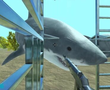 Sharks Attack sea Base. Fps perspective ! Animal Revolt Battle Simulator