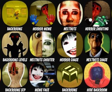 Horror Meme Shooting FPS Games, Backrooms Shoot Them All, Horror Meme: Halloween Chasing....
