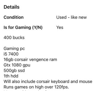 I found a Facebook market place listing for a pc and was wondering if this is a good starter?