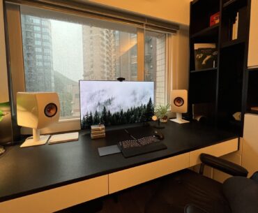 Workspace on a rainy day