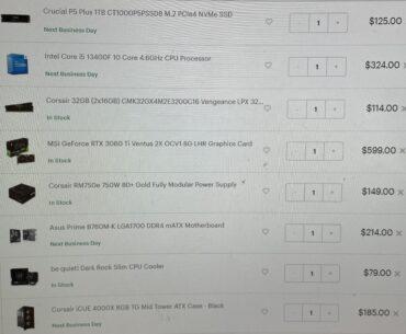 How is this for a semi budget build? (Prices in AUD)