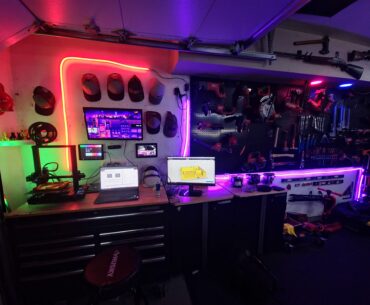 Turned my garage into a battlestation / workshop / man cave. Not really conventional, but I love it.
