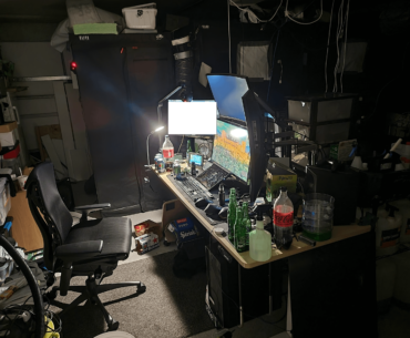I used to have a sexy office battle station with cable management, AC and all cool shit and then I had kids. Now my wife kicked me into the garage. Don't worry the beers are 0% alcohol. IYKYK. I selected RGB free, but I can turn it on to next level MAX entire house Philips hue.
