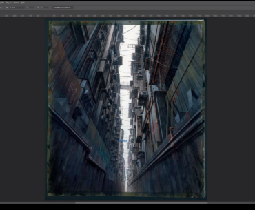 Close-up of the background art for Ghost in the Shell's cut no. 228. There is so much to discover!
