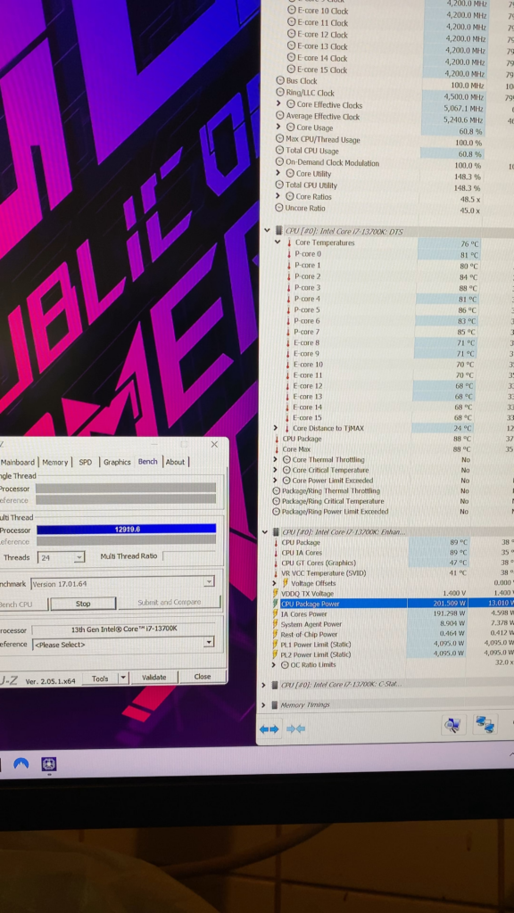 Intel 13700k power draw clock sleep temperature FPSHUB FPS