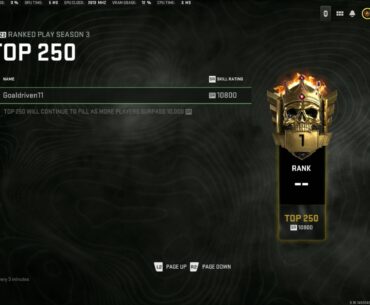 "Goaldriven11" first PLAYER IN TOP 250 IN THE WORLD.