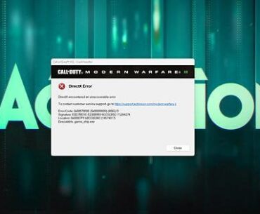 Warzone DirectX Crash