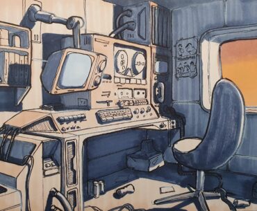 Computer corner, from my sketchbook