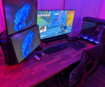 Redesigned my setup this weekend... (2x 27" 4K and 1x 42" 4K)