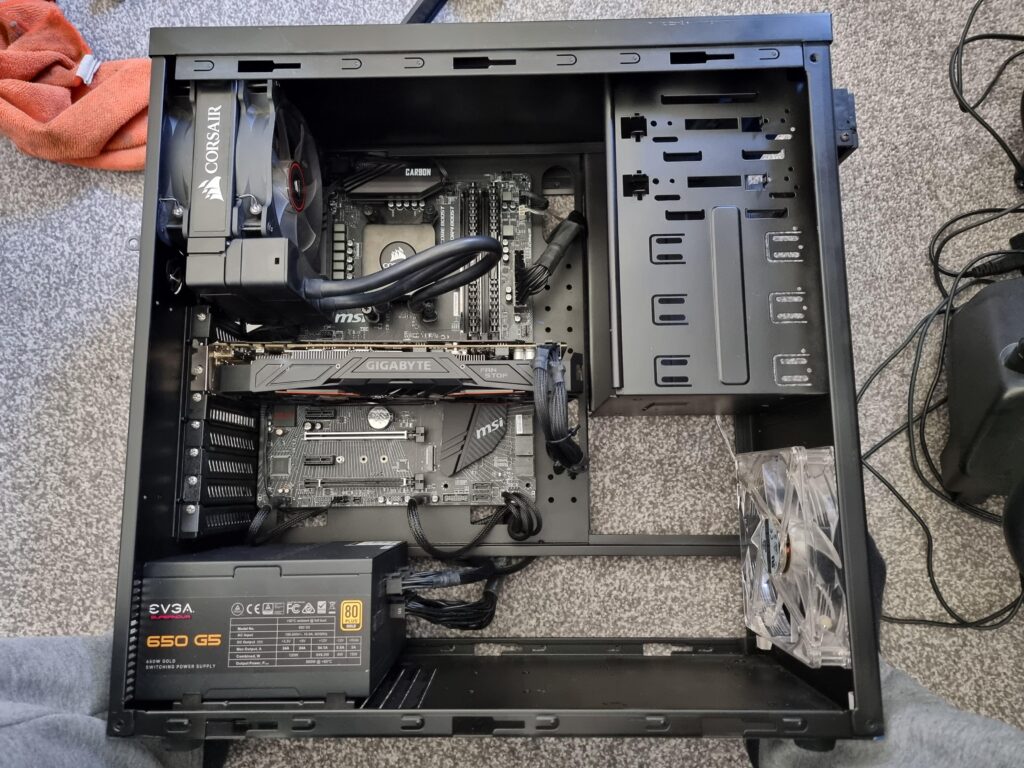 Building a PC with my spare parts. Will anything bad happen to the CPU cooler positioned like this? It will not fit any other way...