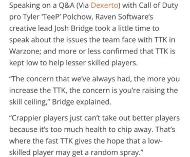 For those still denying Low TTK was made for casual and noobs