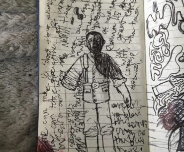 Goofy zombie doodle.