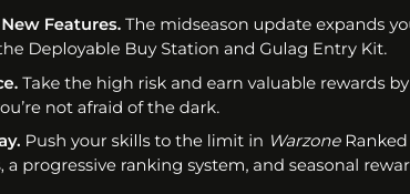 We are finally getting deployable buy stations :D But who needs a gulag entry kit when we can buy a redeploy token and theres jailbreak almost every game?