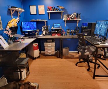 My gaming + repair space (and co-op partner)