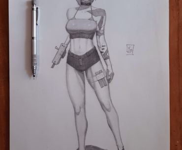 Cyberpunk-ish girl i did