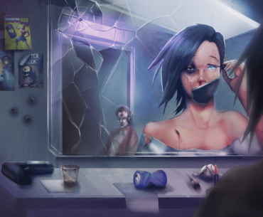 Cyberpunk Post-Violence Scene (by me)
