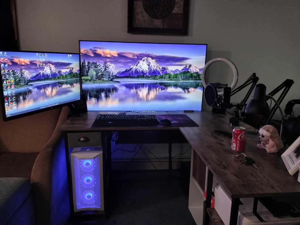 So just another picture of my system. Some people were confused on why my gaming monitor was in front of my tv