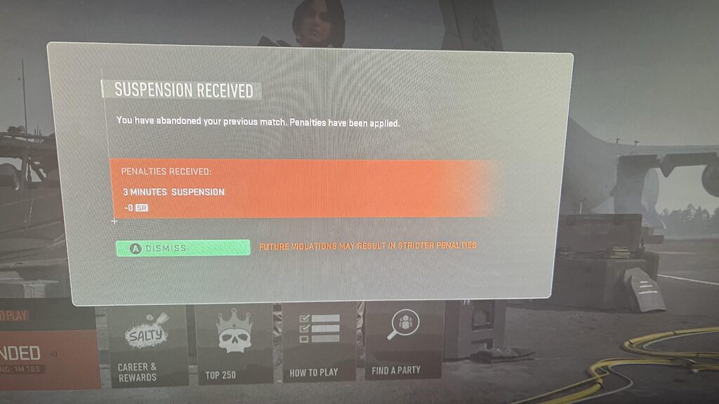Kicked me out of the game, and now I get this?