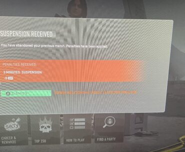 Kicked me out of the game, and now I get this?