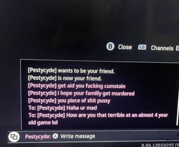 Killed this guy multiple times in a domination match. He literally screamed at me and the end of the match and then messaged me with this. Guy has to at least be 30 years old lol. People get angry for no reason