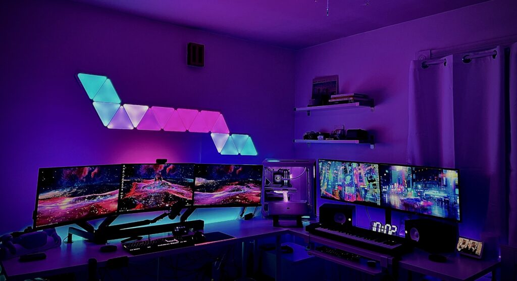 Halfway there! Looking to add more lights and shelves and get a neon sign for the others side of my room