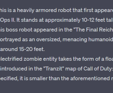 Asked for the height of mechanical enemies in the game