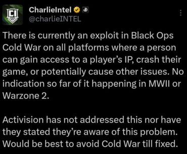 To those who aren't aware, don't play Cold War.