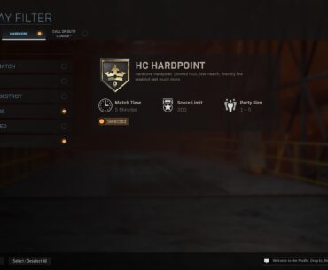 to get Shoot the Ship queue into hc hardpoint or hq
