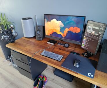 Current workstation with my new headphones!