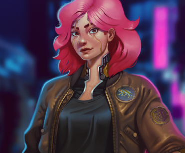 Cyberpunk girl I drew a while back
