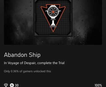 Beat Voyage of Despair Easter egg on first try, and got the ‘Sea Legs’ Dark Ops challenge.