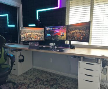 Even with a 98 inch desk, still got to hide the PS5 and Mac.