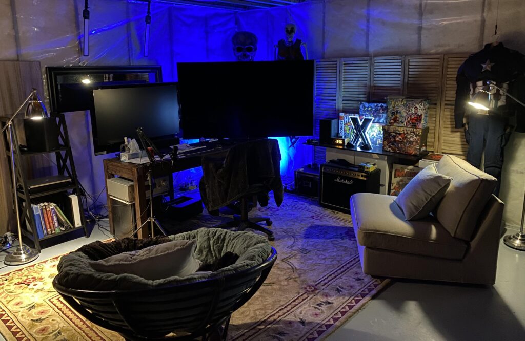 Unfinished basement office