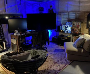 Unfinished basement office