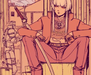 "I'm sorry ma'am, this street is currently closed off under orders of me and my extremely sharp cutter... best take a detour, thank youuu~~" (OC)
