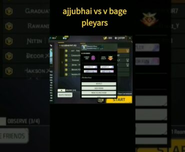 ajjubhai vs v bage pleyars #freefireshorts #short