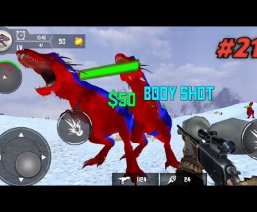 Shooting many T-rex Spiderman - Dino hunter 3d hunting game (new update) android gameplay part 21