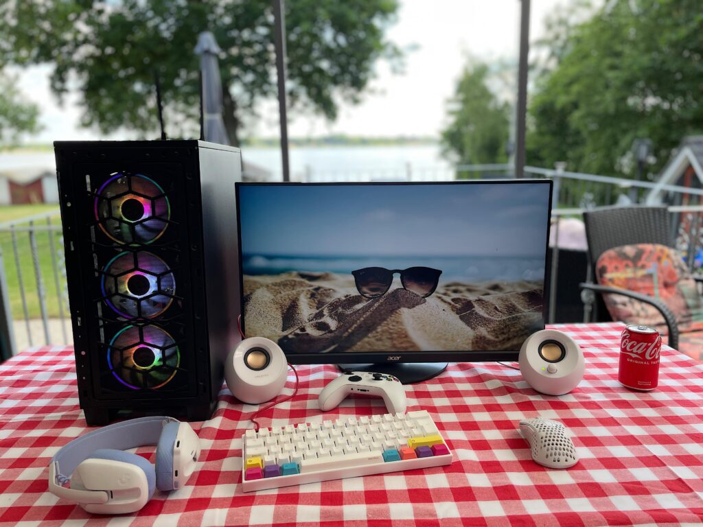 Nature-themed setup with increased airflow