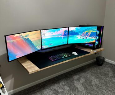 My first try at a floating desk setup, any recommendations or things you would change?