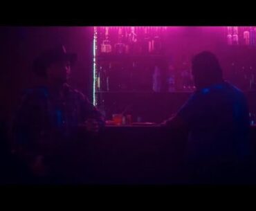This scene reminds me of a future cyberpunk lounge