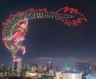 Dragons made up of drone swarm in China
