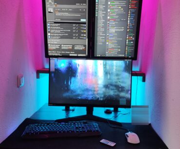 With only 27 square meters, my living space is very limited, which is why I built my gaming station in a small niche.. At the moment I'm still thinking about how to decorate the wall and hide the cables under the table.. :)