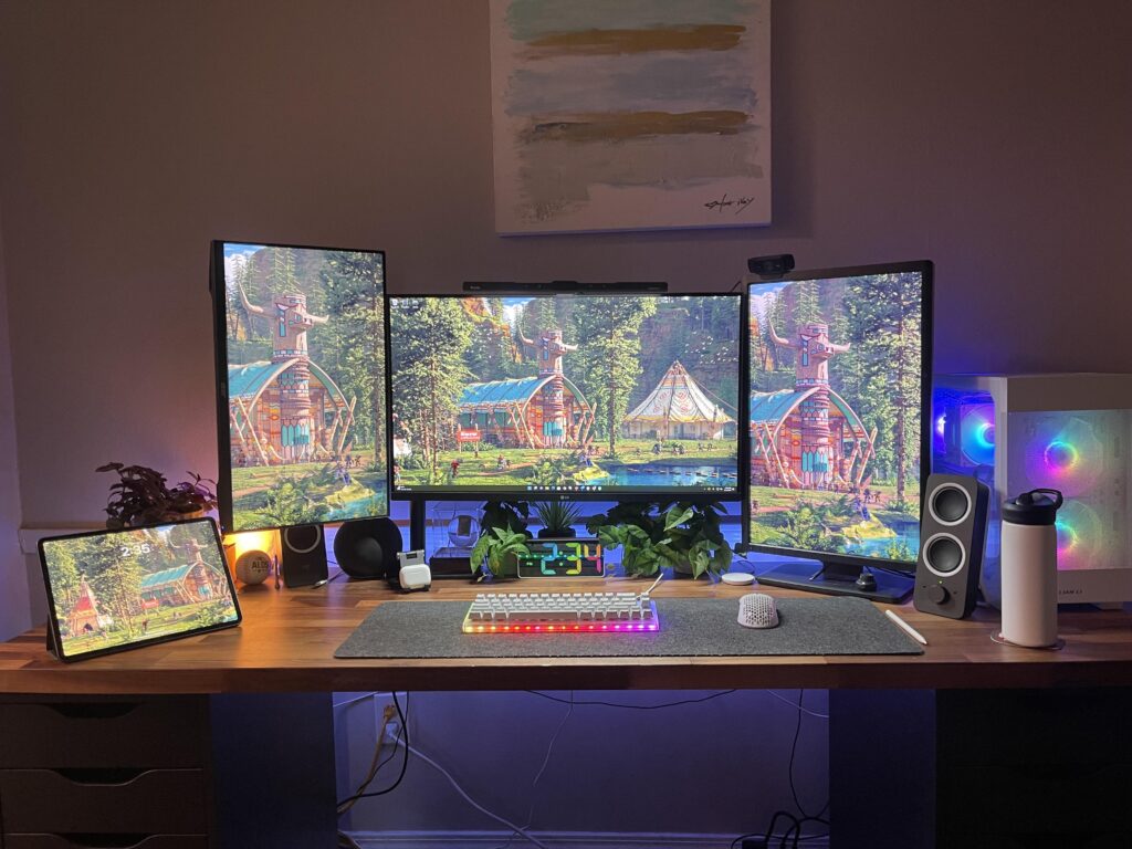 Thoughts on what to improve? Need to clean up cables below desk and add some wall art.