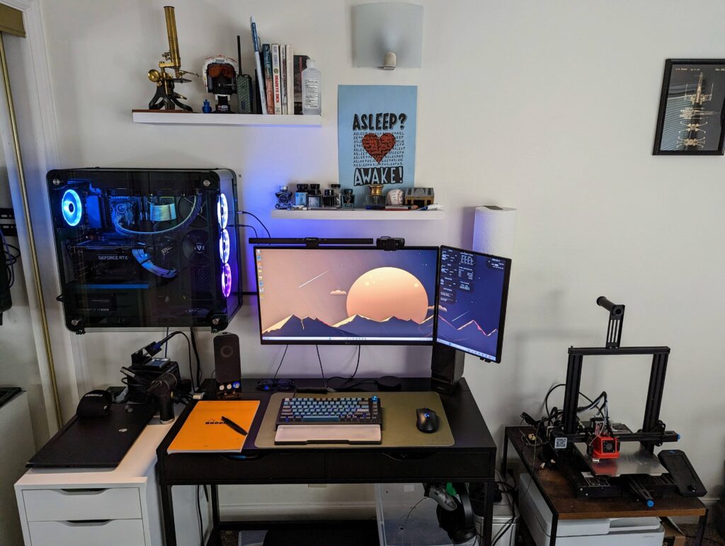 First time having a permanent setup. Almost done with the cable management battle.