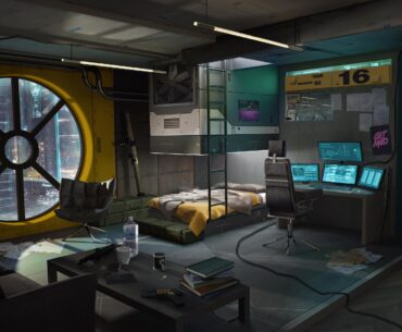 Cyberpunk Room Interior By Adrian Marc