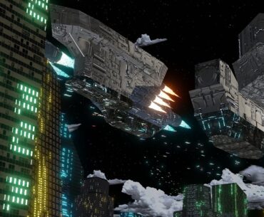 Tanker Ships in the sky awaiting to dock. Follow me on Twitter for more updates @BlobMan605 (Blender Eevee)