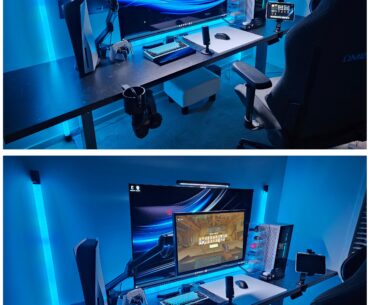 The only solution I have found to be able to use both a 24" 360hz and 48" OLED (extra long monitor arm made by combining two monitor arms)