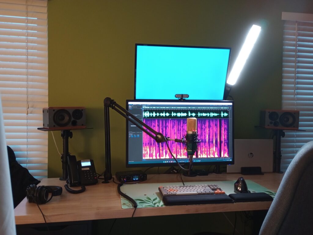 Work from home setup - audio & video editing, podcast hosting