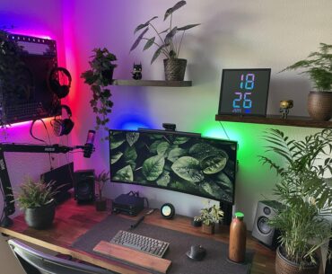 WFH and busy dad sanctuary - self-made table frame, recently added greenery for inner peace vibe